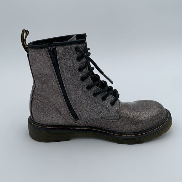 Dr Martens glitter gunmetal combat boots sparkles punk glam woman’s size 7 - Picture 4 of 11